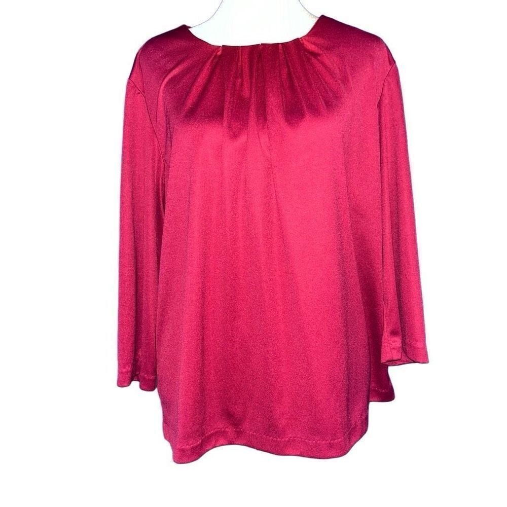 Blair maroon long sleeve blouse medium